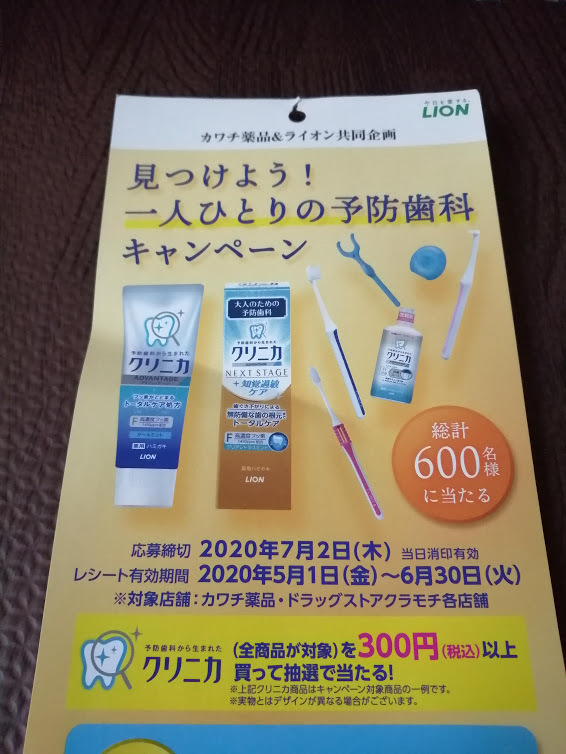 カワチ ライオン 見つけよう 一人ひとりの予防歯科キャンペーン 穏やかな生活 希望 マコの懸賞ブログ